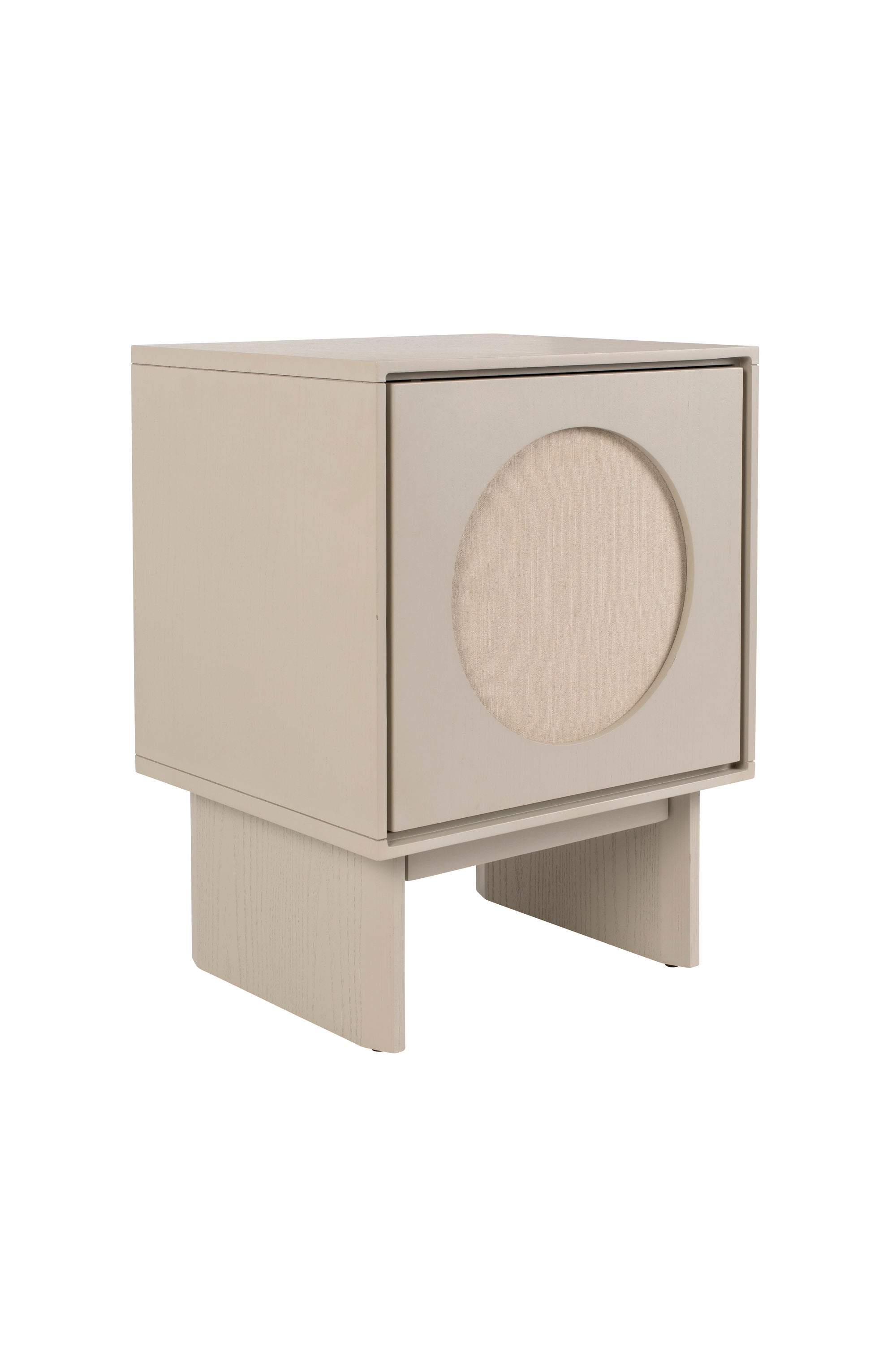 Zuiver Twin Acacia Wood & Fabric Circle Bedside Table